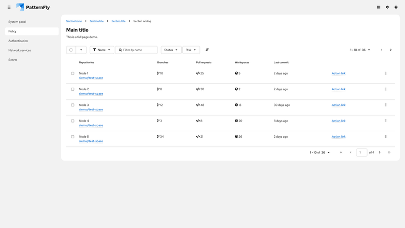 Static bottom pagination screenshot