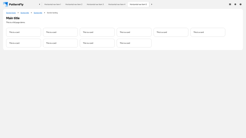 Horizontal nav screenshot