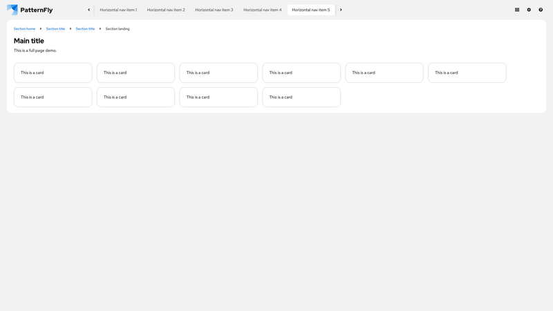 Horizontal nav screenshot
