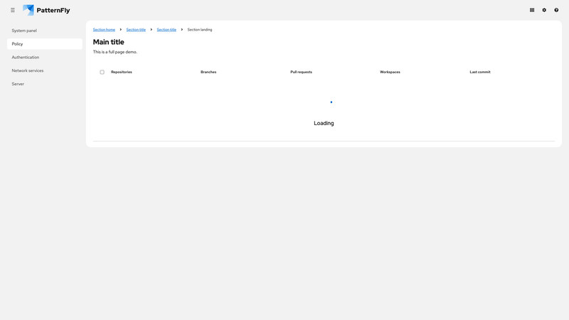 Loading state demo screenshot
